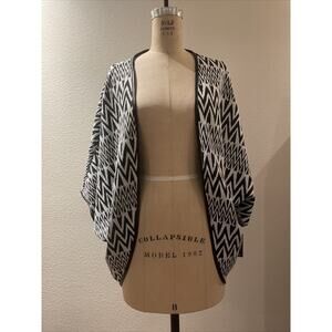 tart collections, geometric print long open sweater, size XS/S, NWT